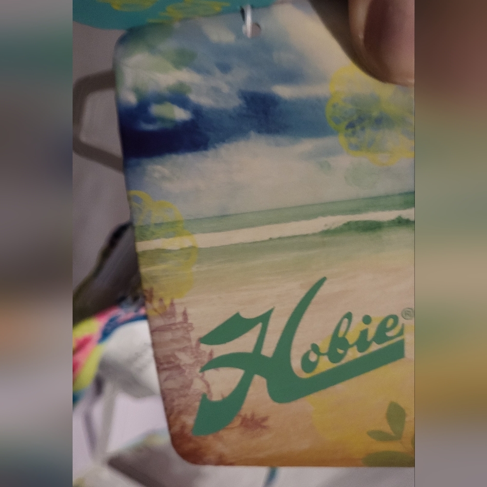 NWT Hobie bikini  Padded top side tie bikini bottom Tropical  Size Large. Ruffle - Picture 8 of 14